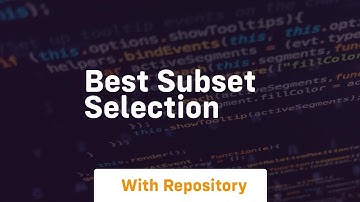 best subset selection