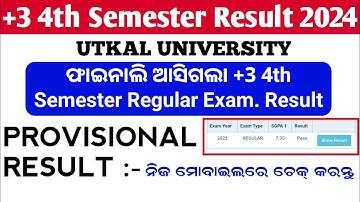 +3 4th Semester Result 2024 Regular is Published,Check Your Result,+3 4th Sem University Exam Result