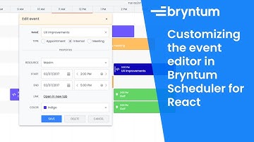 Customizing the event editor in Bryntum Scheduler for React