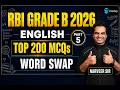 Word Swap | RBI Grade B English Free Classes 2026 | RBI Grade B Phase 1 Questions | RBI Exam Prep
