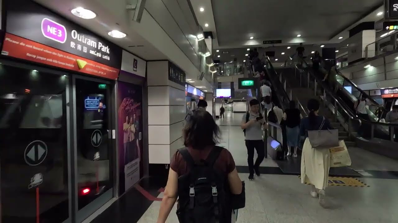 [4K] Singapore Outram Park MRT Walkover from EWL to NEL 13Nov25 8:40AM