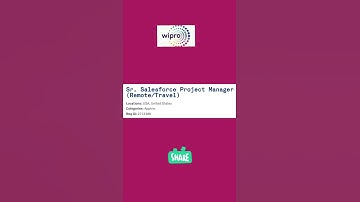 Sr. Sales Force Project Manager Openings in WIPRO, Remote job at USA, August 2021