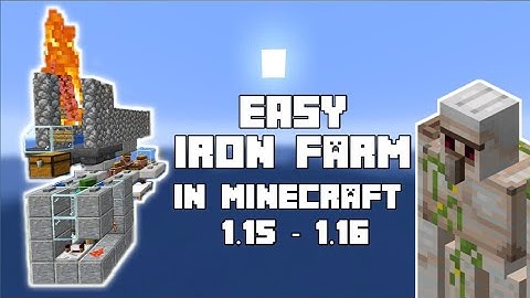 How To Make A EASY IRON FARM In Minecraft 1.15 & 1.16 (JAVA EDITION)