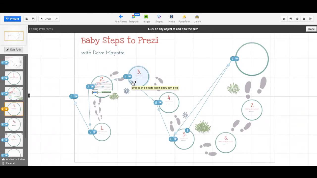 editing the path in prezi youtube