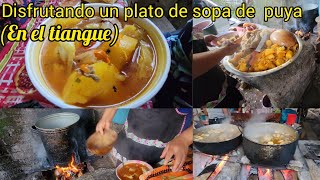 TOMANDO SOPA DE PUYA EN EL TIANGUE, |la mejor sopa de pata