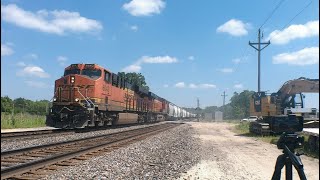 BNSF 6643 leads WB Grain at Savanna 