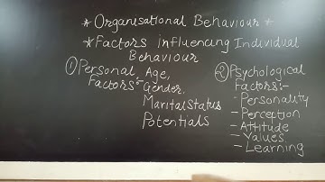Factors influencing Organisational Behaviour