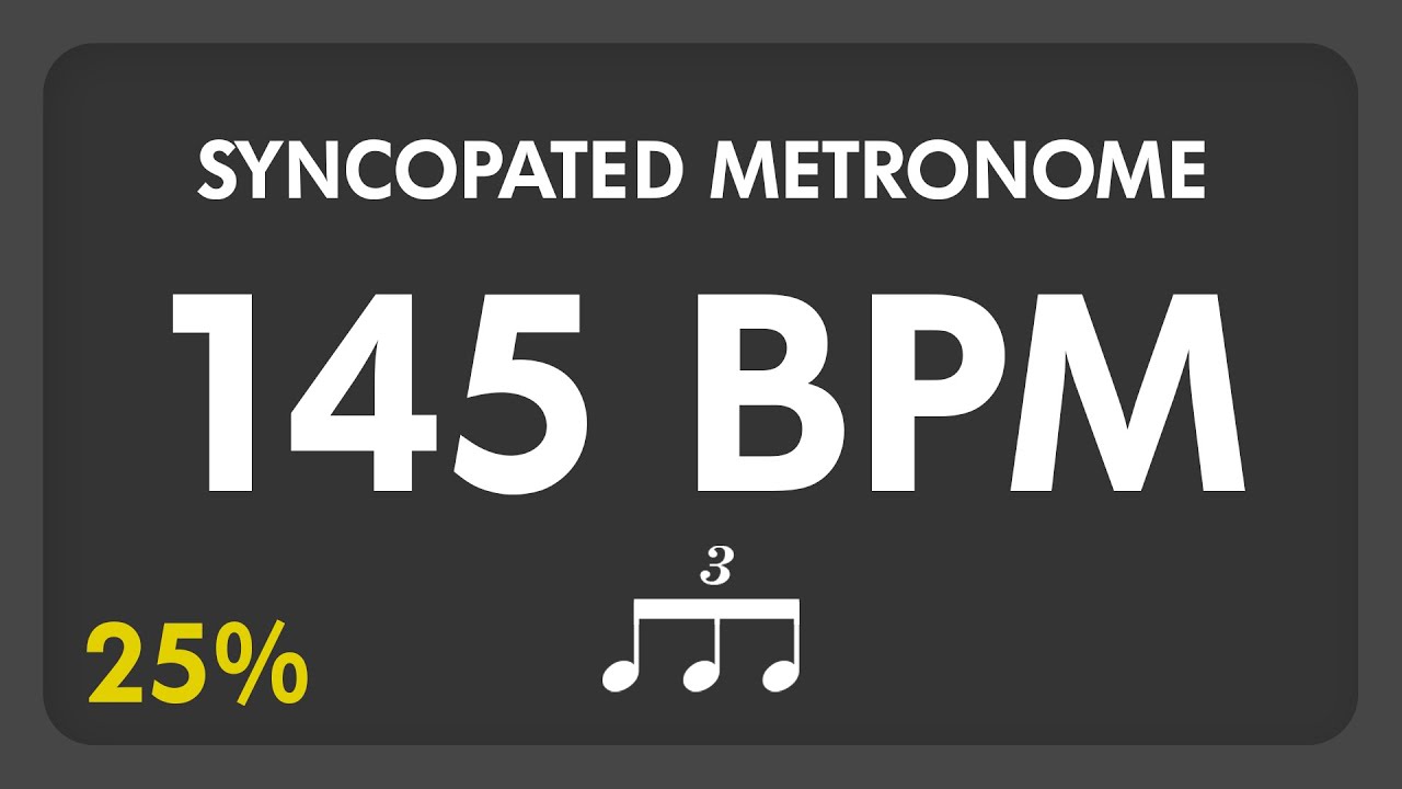 ♪ 80個 145 BPM - Syncopated Metronome - 8th Triplets (25%) - YouTube