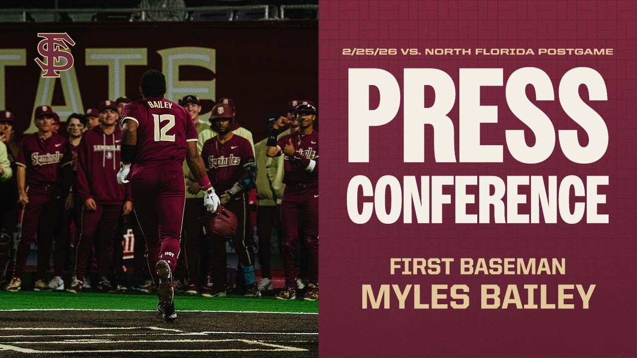 Image related to FSU Baseball | 1B Myles Bailey Postgame Press Conference (2/25/26 vs. North Florida)