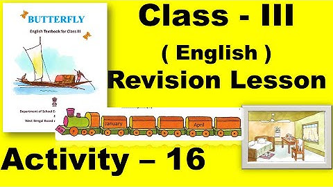 Class 3 Class Three Class III Revision Lesson Activity 16 Answer sloved Butterfly Book West Bengal