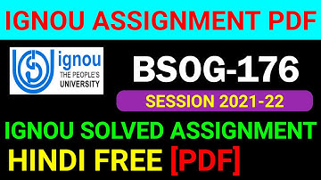 BSOG-176 Solved Assignment 2021-22 in Hindi, BSOG 176 Solved Assignment 2022, BSOG 176 Assignment