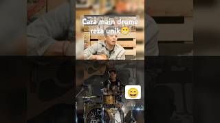 Menurut ariel cara main drume reza unik😁#ariel #vindes #reza #noah #peterpan #shortsmusic