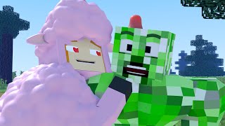 The minecraft life of Alex and Steve : Creeper and Sheep - Minecraft animation