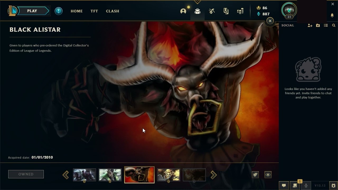 I own both black alistar and young ryze without knowing for years