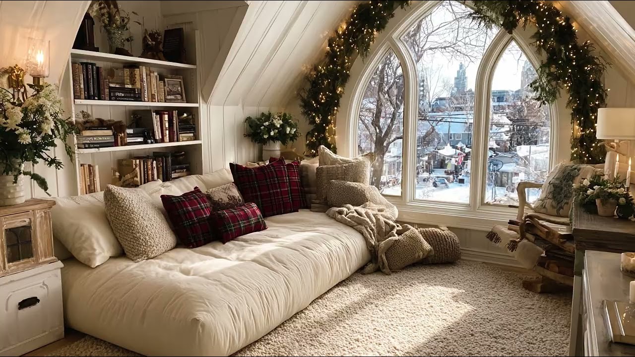 Cozy Winter Night ❄️ Soft Piano & Snowfall for Deep Sleep & Relaxation