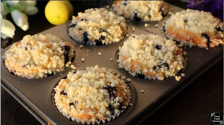 Bakery Style BLUEBERRY STREUSEL MUFFINS! The Best Crumb Topping BLUEBERRY MUFFINS |