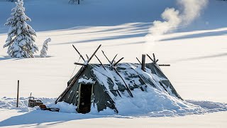 Shelter Building Alone In Deep Snow - Winter Survival Compilation