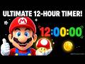 12-HOUR Super Mario Bros. Timer | Long Countdown Clock | Black Background 🖤