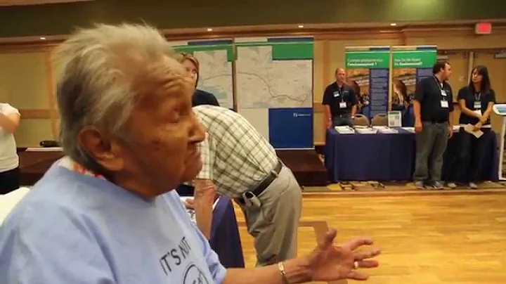 Elder Nancy Morrison at TransCanada Energy East pipeline Kenora open house