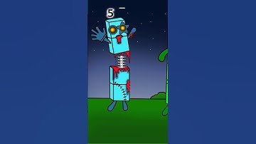 Scary Night! Numberblocks 1 and 2 Chased by a Zombie #animation #short