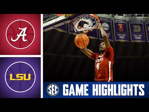Alabama Crimson Tide at LSU Tigers | Game Highlights | 2026 SEC Men's Basketball