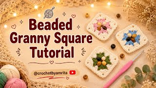 Trendy &amp; stylish crochet beaded square for absolute beginners 😊🧶easy &amp; beginners friendly 🧶