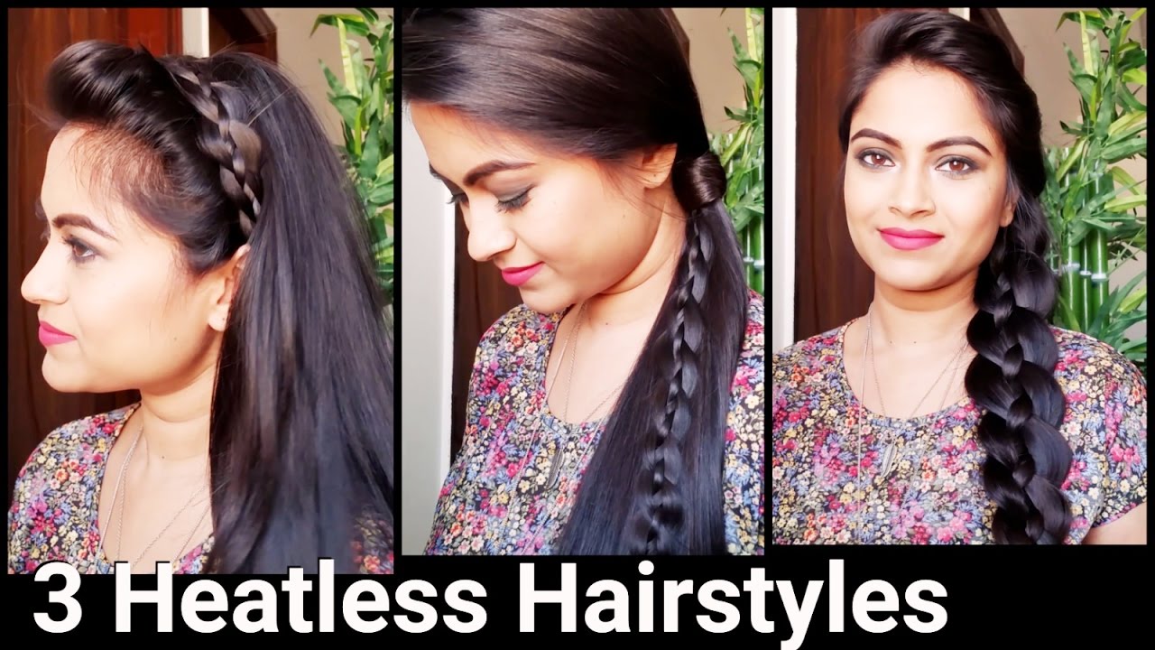 3 Heatless HAIRSTYLES for Christmas and NEW YEAR//4 strand braid indian  hairstyles for long hair - thptnganamst.edu.vn