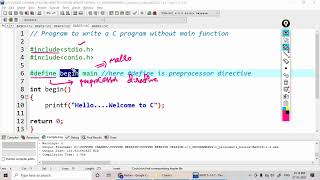 Print message without main() function in C
