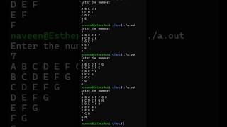 C Pattern Program in C Language  Print Reverse Alphabet Triangle Pattern | #shorts