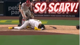 Fernando Tatis Jr Hit With a Fast Pitch on The Head! *Scary Moment*