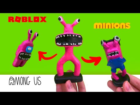 Розовый Монстр, Амонгас и Миньон из пластилина ► Rainbow Friends Roblox | ИЗИ Лепка