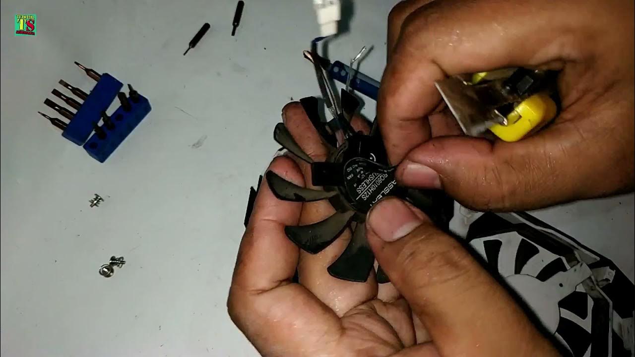 HOW TO REPAIR GPU FAN VGA CARD MSI GTX 1050 TI 4 GT OC V1 DUAL FAN