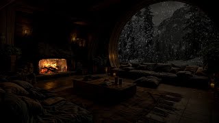 No Ads- Silent Snowstorm Sanctuary 🌨️🧘 | Cabin Night Sounds for Mental Stillness