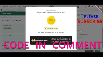 GFG POTD 20/10/2024 IN C++ MOST IMPORTANT INFORMATION | CODE IN COMMENT #geeksforgeeks #gfg #potd