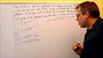 Application of Differentials:  Finding the Percentage Error