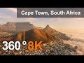 Cape Town, South Africa. Virtual travel. Aerial 360 video in 8K.