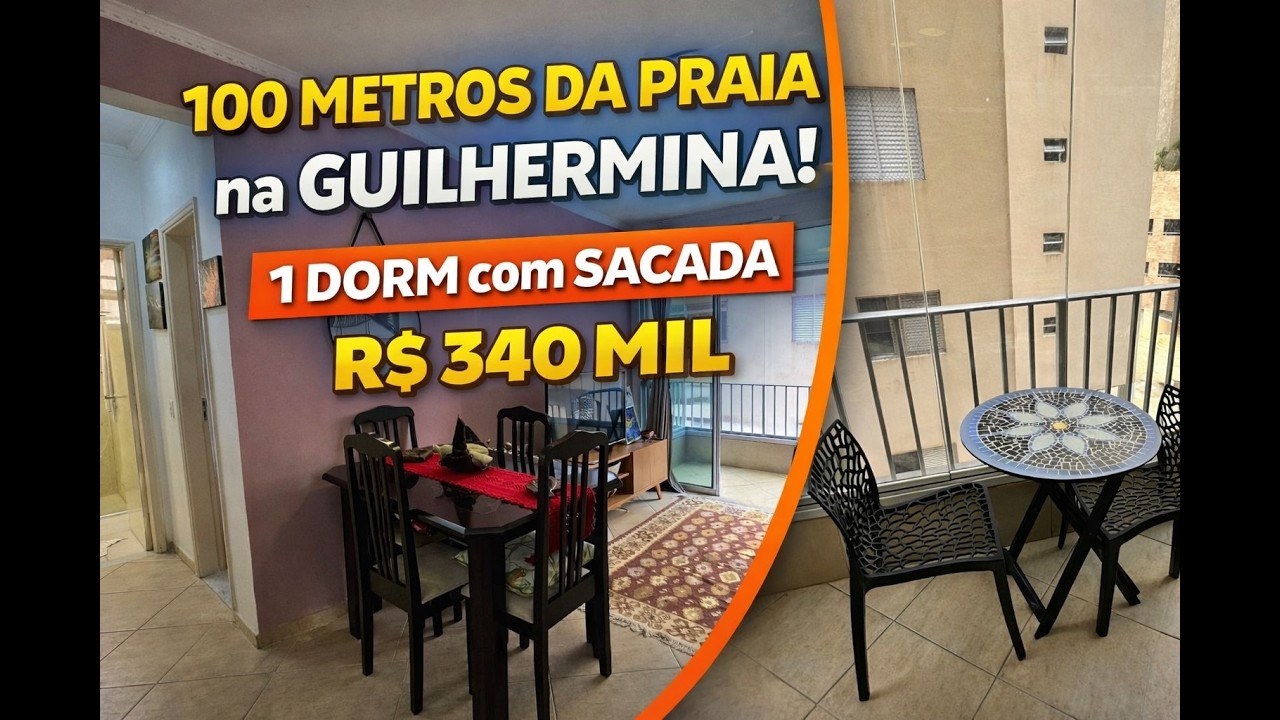 DE FRENTE PRO EXTRA! 1 DORM na GUILHERMINA | 100m da Praia