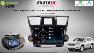 Toyota Highlander (20082014) 10.1' HD Navi. & Infotainment System | AppleCarPlay | AndroidAuto