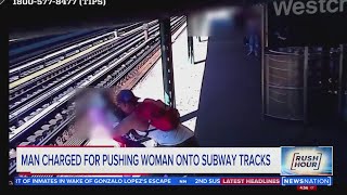 Man charged for pushing woman onto subway tracks  |  Rush Hour