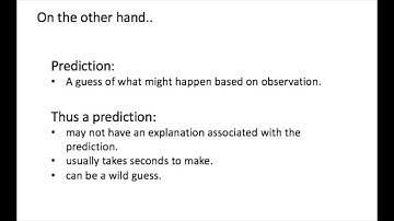 Hypothesis vs Prediction 1