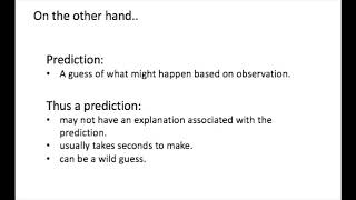 Hypothesis vs Prediction 1