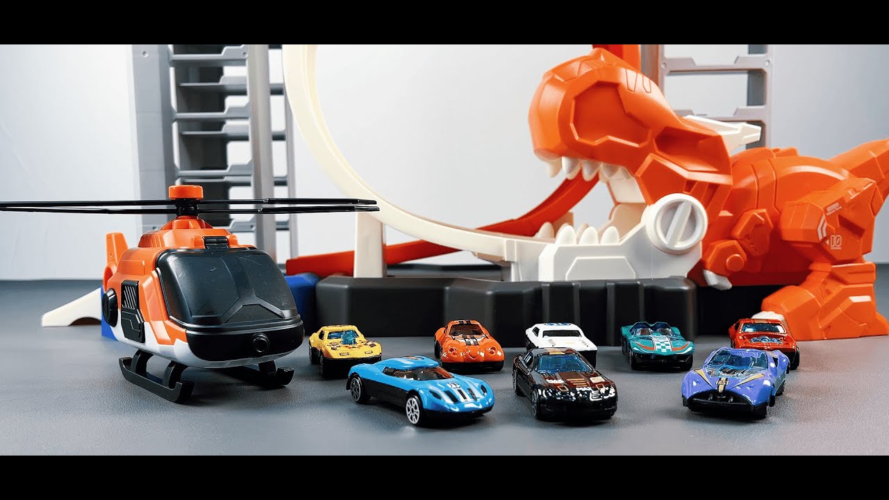 ASMR Toy Unboxing Dinosaur track helicopter linkage toy | Satisfying Process