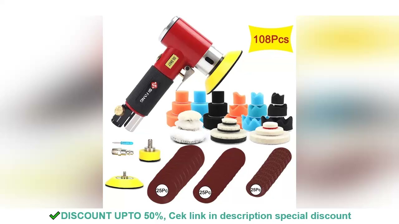 SIFANG Random Orbit Air Sander Mini Pneumatic Grinding Machine for Car Polishing High Speed Air Powe