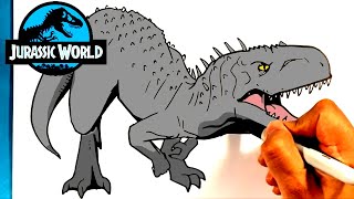 EASY How to Draw JURASSIC WORLD - Indominus Rex