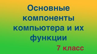 картинка: Основные компоненты компьютера и их функции