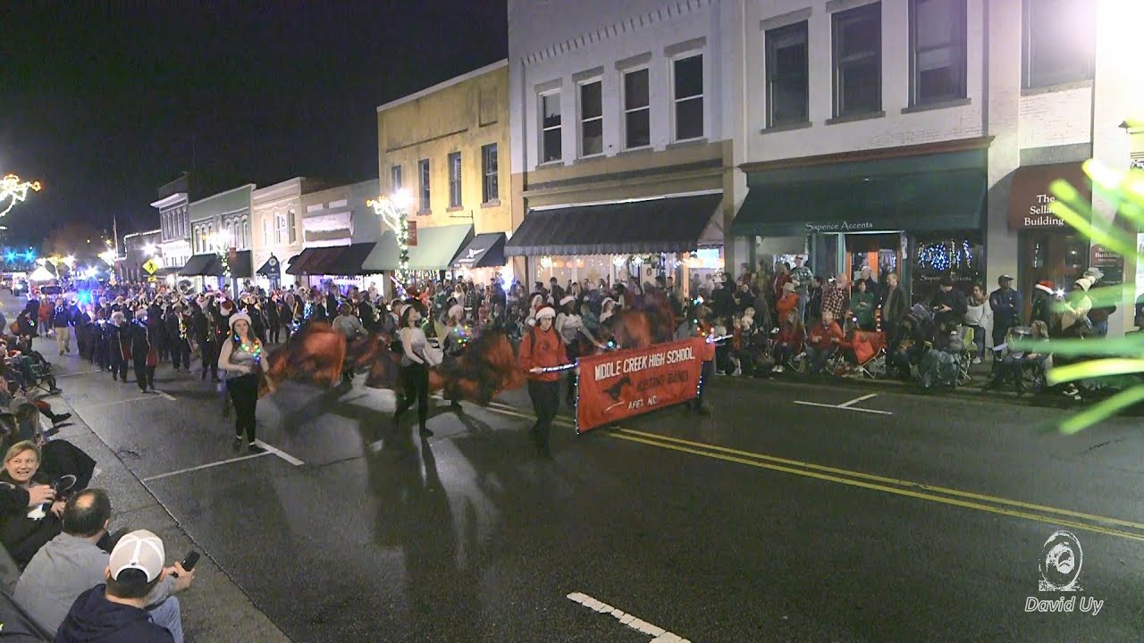 Middle Creek High School Marching Band in the 2022 Apex NC Christmas
