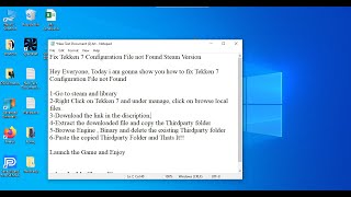 Fix Tekken 7 Configuration File not Found Pc Steam Version Perfect Fun screenshot 5