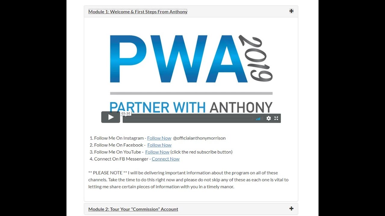 PWA 2019 Partner With Anthony Morrison   Review And Results