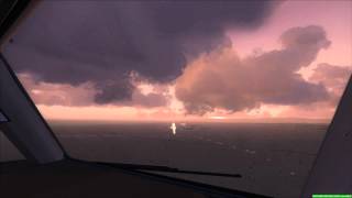 Sunrise Approach Muscat Seeb Airport Boeing 777-200ER (Cockpit)
