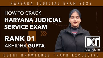 Rank 1 Haryana Judicial Service Exam 2024 | Abhidha Gupta